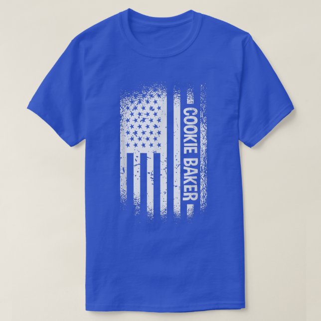 Baking Cookie Baker USA Flag Cookie  T-Shirt (Design Front)