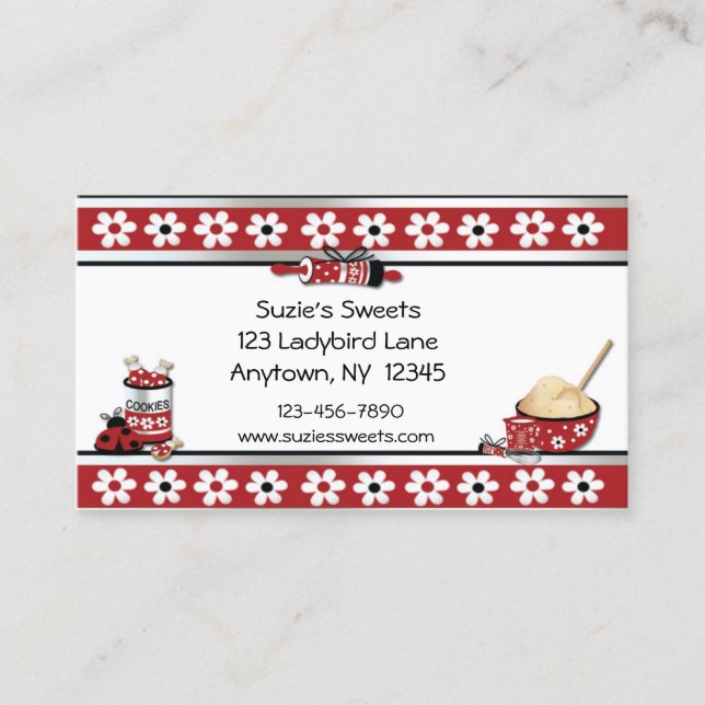 Baking Cookies Business Card (Front)