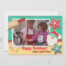 Baking Cookies Christmas Photo Cards