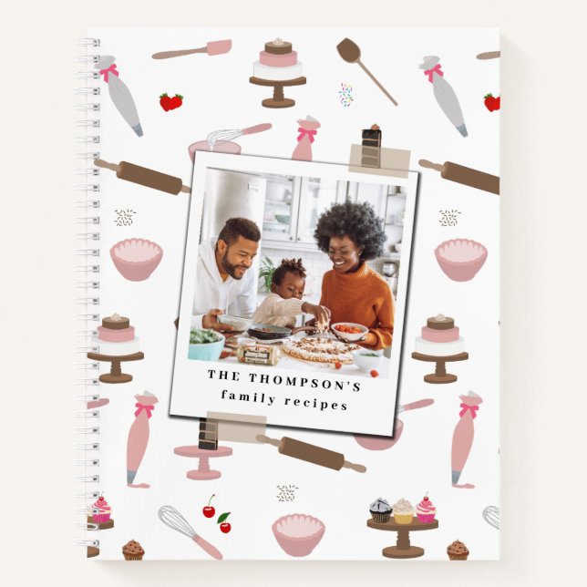 Baking & Cooking Supplies Family Photo Recipe Notebook (Front)