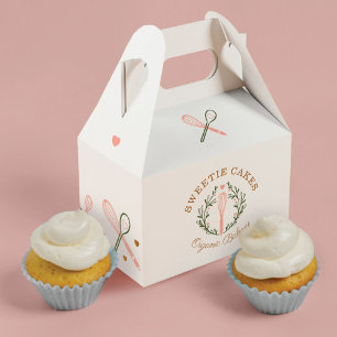 Baking & Cooking Utensil Pink & Olive Green Bakery Favour Box