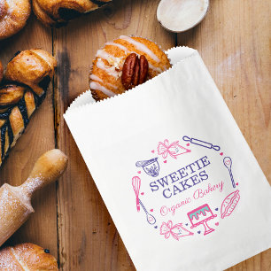 Baking & Cooking Utensil Pink & Purple Bakery Favour Bags