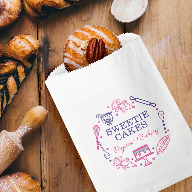 Baking & Cooking Utensil Pink & Purple Bakery Favour Bags (Creator Uploaded)