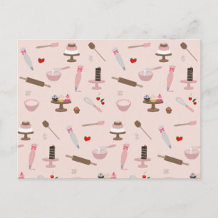 Baking & Cooking Utensils Bakery Cooking  Holiday Postcard