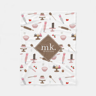 Baking & Cooking Utensils Bakery Cooking Monogram Fleece Blanket