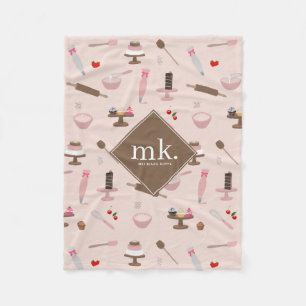 Baking & Cooking Utensils Bakery Cooking Monogram Fleece Blanket