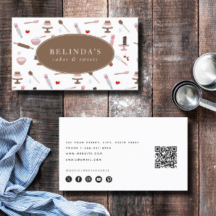 Baking & Cooking Utensils Bakery Cooking QR Code Business Card
