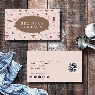 Baking & Cooking Utensils Bakery Cooking QR Code Business Card