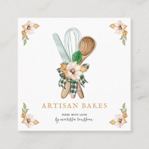 Baking & Cooking Utensils Bakery Pastry Chef Square Business Card