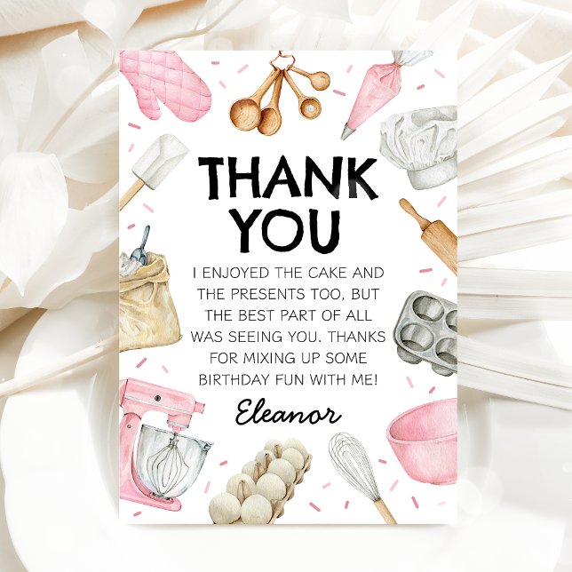 Baking Cupcake Decorating Birthday Thank You Card (Creator Uploaded)