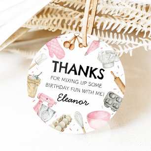 Baking Cupcake Decorating Girl Birthday Circle Favour Tags