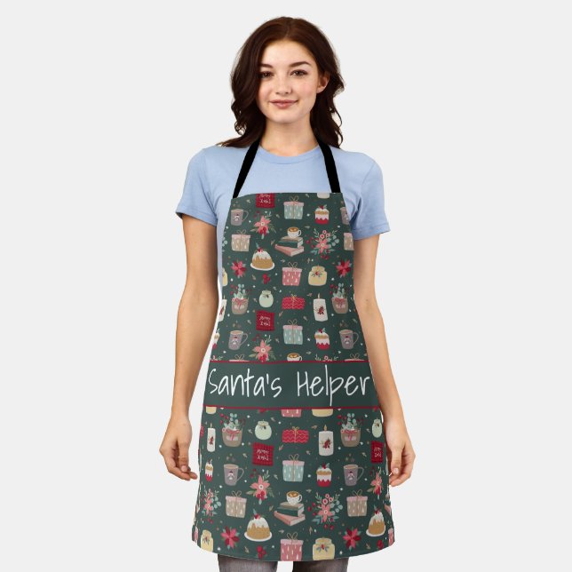  Baking Cute Dessert Pattern Christmas Apron (Worn)