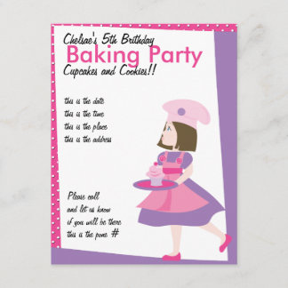 Baking Cutie-Purple Invitation