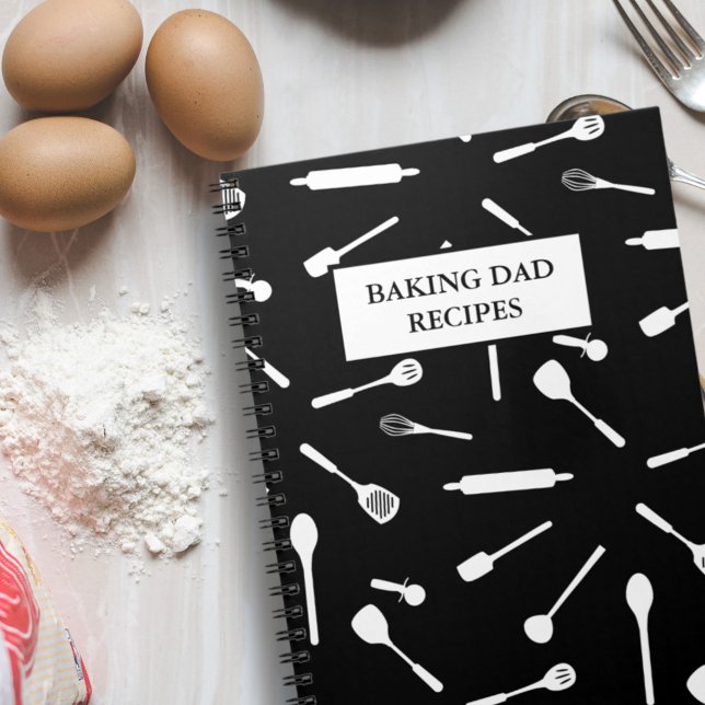Baking Dad Recipes Kitchen Tool Blank Lined Notebook (If your Dad is a whizz in the kitchen, treat him to his own blank recipe book for all his recipes)