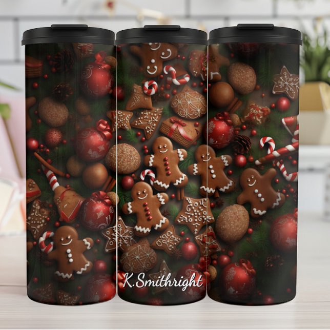 Baking Day Gingerbread Pattern Thermal Tumbler (Creator Uploaded)