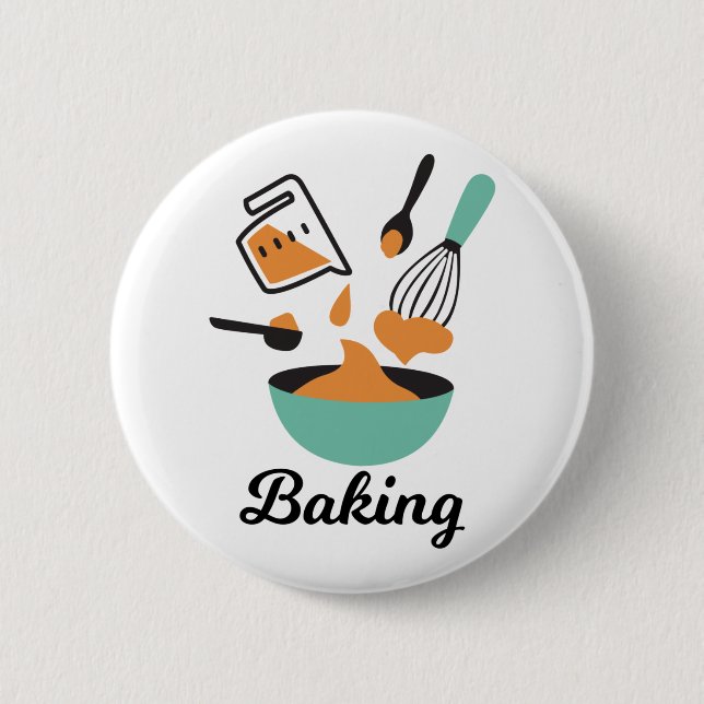 Baking Design For Bakers 6 Cm Round Badge (Front)
