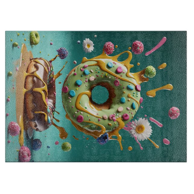 Baking Doughnuts Kitchen Cutting Board (Front)