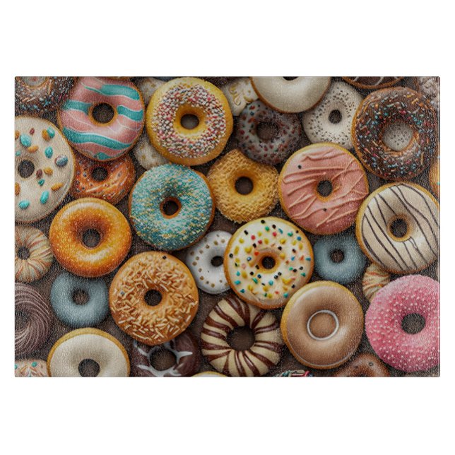 Baking Doughnuts Kitchen Cutting Board (Front)