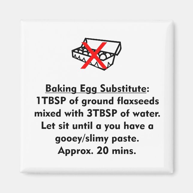 Baking Egg Substitute Magnet (Front)