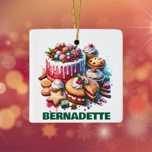 Baking Enthusiast Personalised Christmas Ceramic Ornament