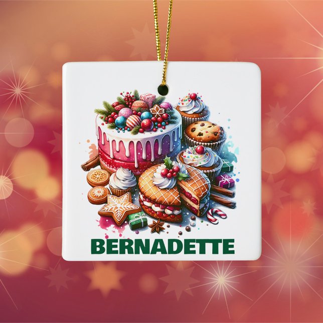 Baking Enthusiast Personalised Christmas Ceramic Ornament (Creator Uploaded)