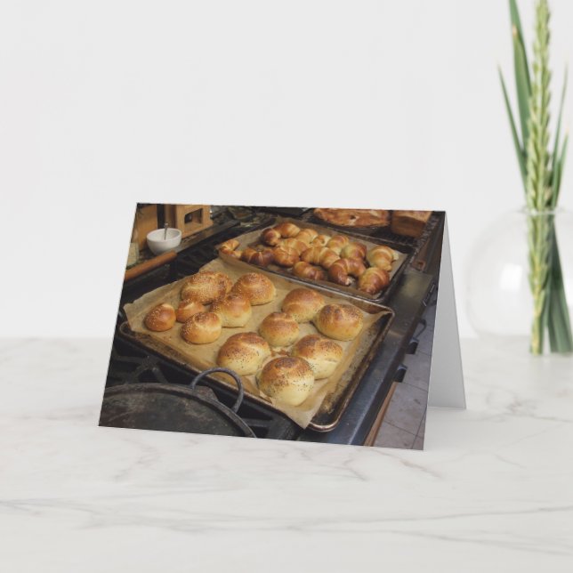 Baking fresh bread, Notecard (Front)