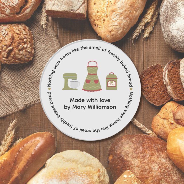 Baking From The Heart  Classic Round Sticker (Creator Uploaded)