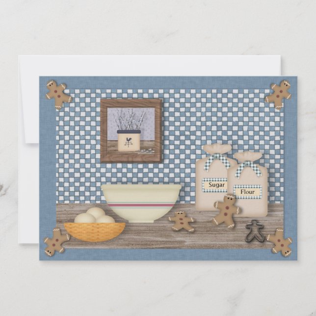 Baking Gingerbread Cookie Swap Invitation (Front)