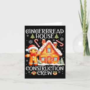 Baking Gingerbread House Construction Crew Christm Card