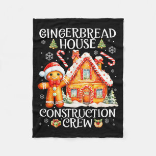 Baking Gingerbread House Construction Crew Christm Fleece Blanket