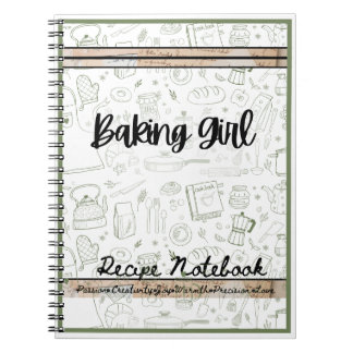 baking girl themed Recipe notebook baking