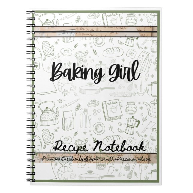 baking girl themed Recipe notebook baking (Front)