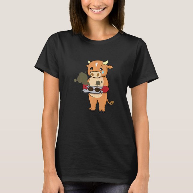 Baking Gone Wrong Cow Chef Culinary Baker Cook T-Shirt (Front)