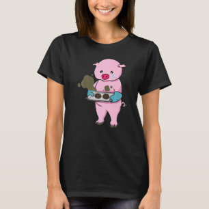 Baking Gone Wrong Pig Chef Culinary Baker Cook T-Shirt