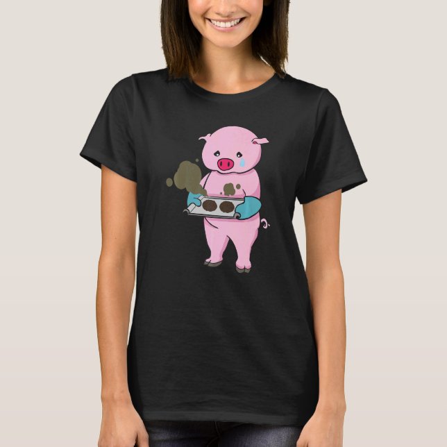 Baking Gone Wrong Pig Chef Culinary Baker Cook T-Shirt (Front)