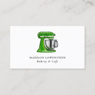 Baking Green Whisk Caterer Pastry Chef Modern Business Card