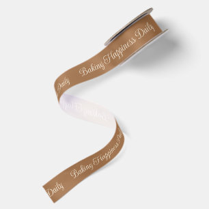 Baking Happiness Daily Warm Caramel Brown Bakery Satin Ribbon