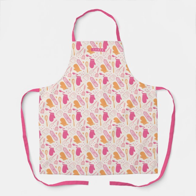 Baking Happiness Patterned and Personalised Apron (Front)