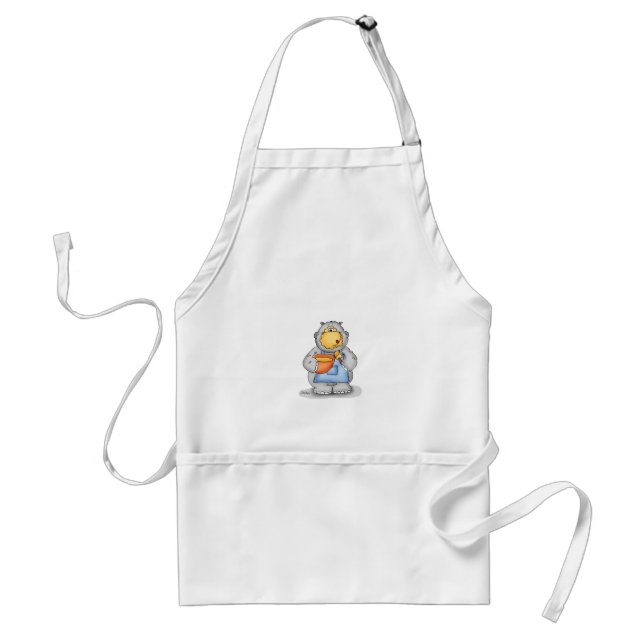 Baking Hippo eating dough - Personalise with name Standard Apron (Front)