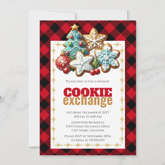 Baking Holiday Cookie Exchange Invitation (Front)