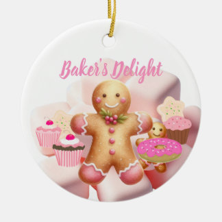 Baking Holiday Treats Gingerbread Man Ceramic Tree Decoration