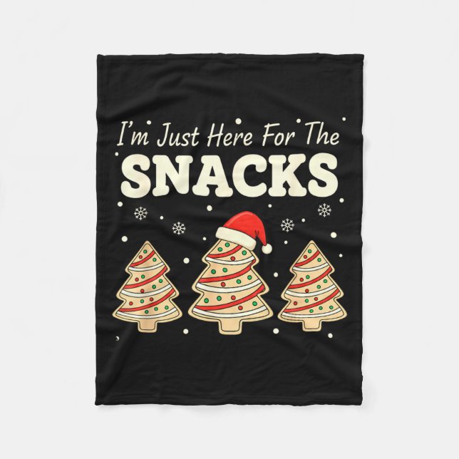Baking I'm Just Here For The Snacks Christmas Cook Fleece Blanket (Front)