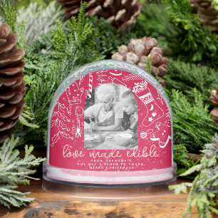 Baking is Love Made Edible Green Photo Holiday  Snowglobe