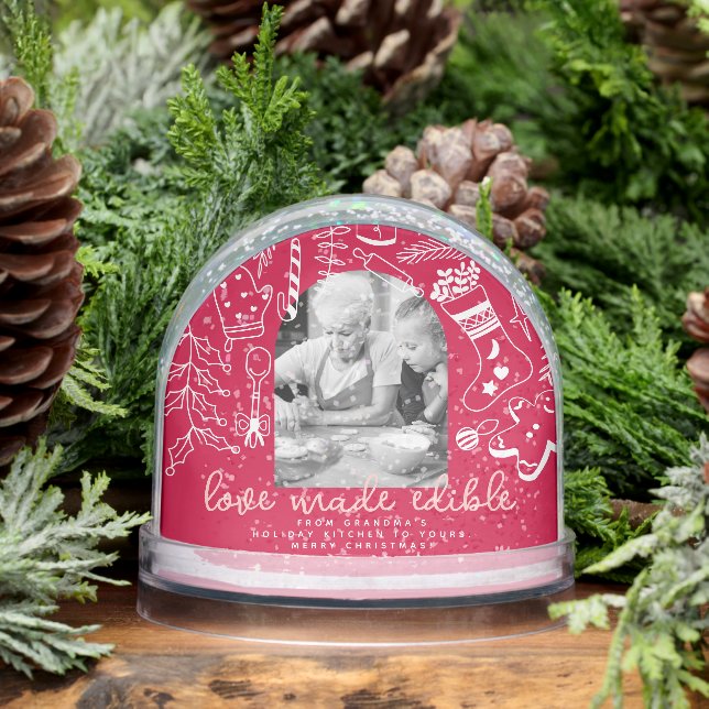 Baking is Love Made Edible Green Photo Holiday  Snowglobe (Winter)
