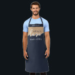 Baking is Love made Edible Script Apron<br><div class="desc">Personalised Baking is Love Made Edible. NAVY & TAN. Clean Modern Script design. Your Home-baking is a frame-worthy work of art. Sign your masterpiece with a flourish with this understated classy ALL-OVER PRINT APRON. Great gift for the guy who loves to cook/bake. Coordinates with our matching Rising Dough Covers which...</div>