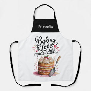 Baking Is Love Quote Kitchen Baker Personalized Apron