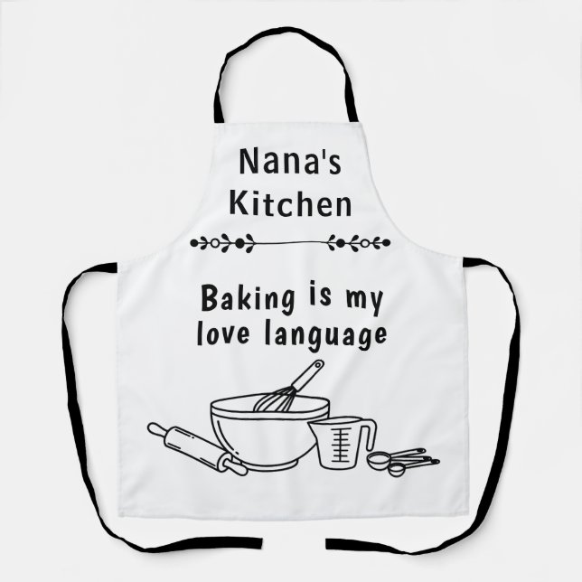 Baking Is My Love Language Culinary Design Apron (Front)