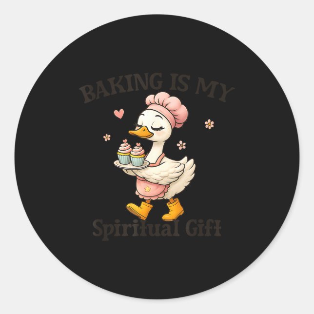 Baking Is My Sritual Gift Baking Humor Kitchen Pas Classic Round Sticker (Front)