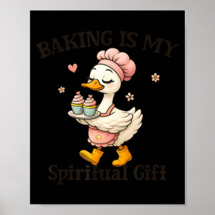 Baking Is My Sritual Gift Baking Humor Kitchen Pas Poster