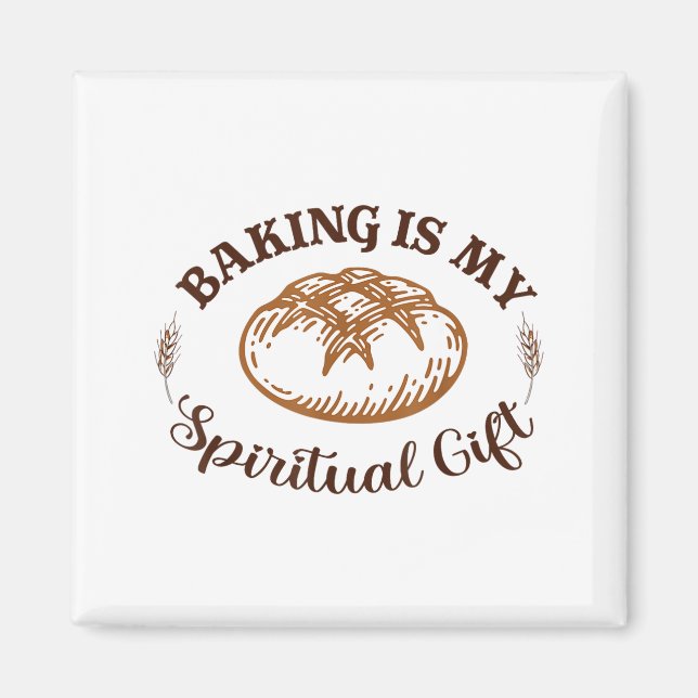 Baking Is My Sritual Gift Funny Bake Lover Pastry  Magnet (Front)